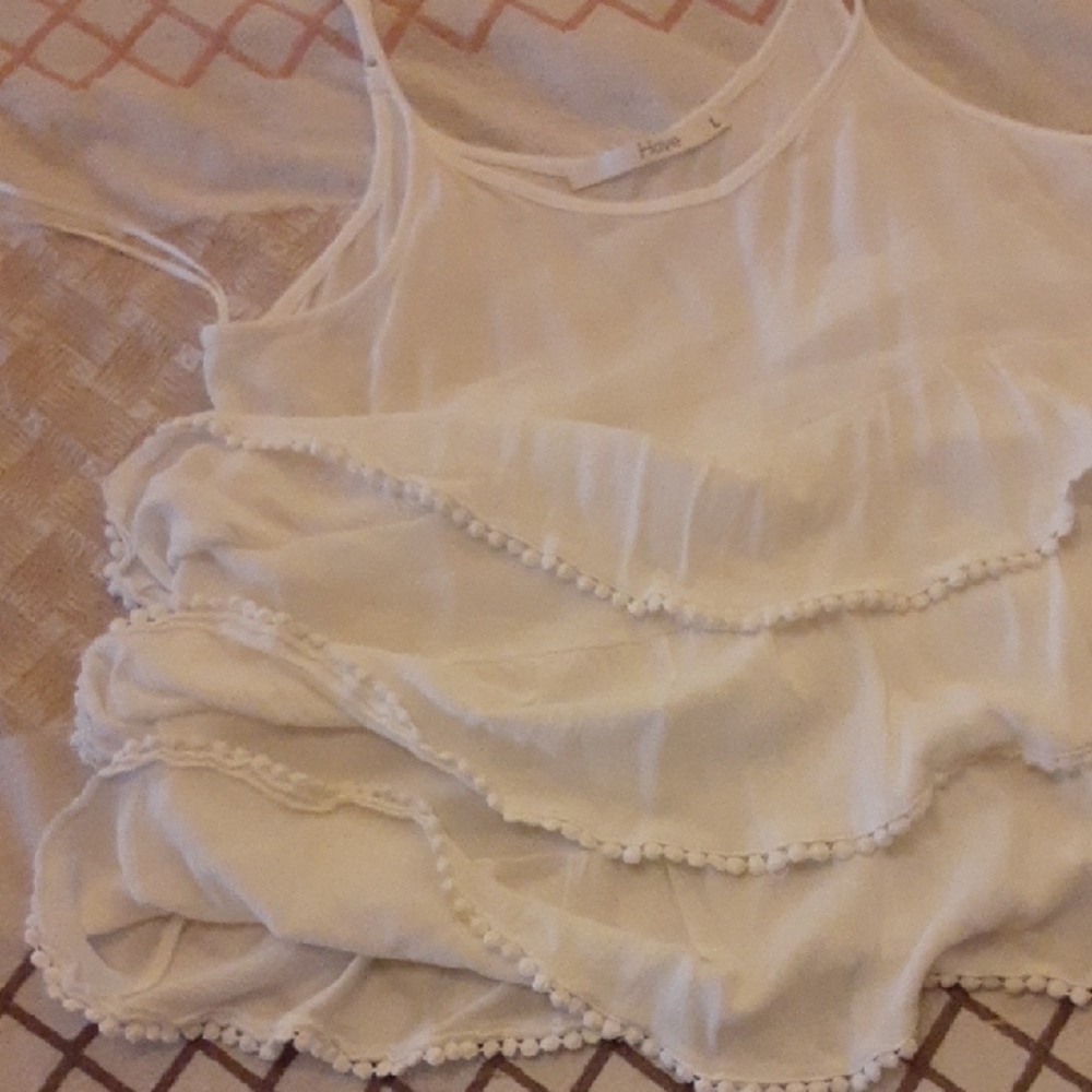 Have White Ruffle Tank Top - Picture 4 of 8